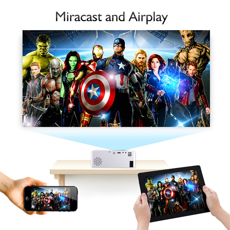 6000 Lumen Mirror Portable Mini Projectors for Smartphone Home Theater Projector Movie Video Beamer