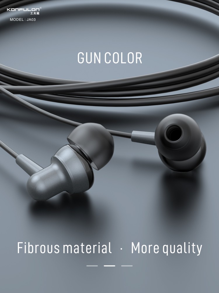 3.5MM interdace aluminium alloy wire control TPE Earphones Headphone