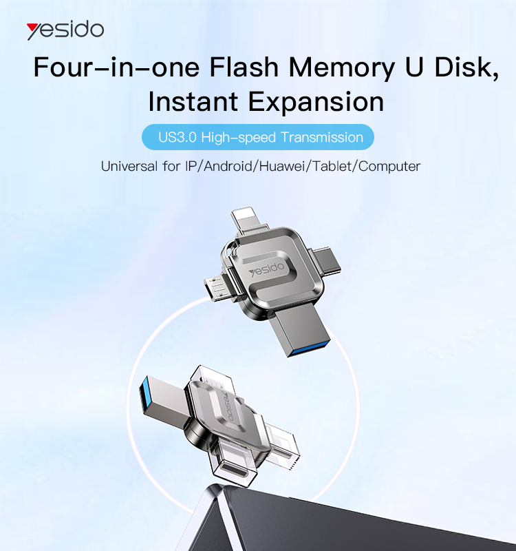 4 in1 Flash Memory U Disk USB 3.0 interface Read Speed 110M/S Write 30MB/S OTG USB Flash Drive for Interface USB/Micro/Type-c