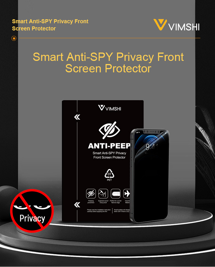 VIMSHI 120x180mm Anti Peep Espion Spy Lamina Privacy Sheet TPU Screen Protector Clear Soft Hydrogel Films for cutting machine