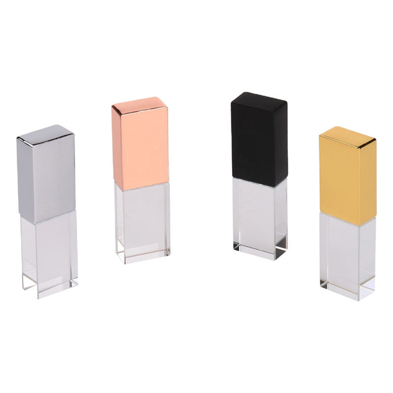 Linen Box and Glass USB Stick Pen Drive 16gb 32gb Pendrive 64gb 2.0 3.0 Custom Logo 128gb Crystal USB Flash Drive