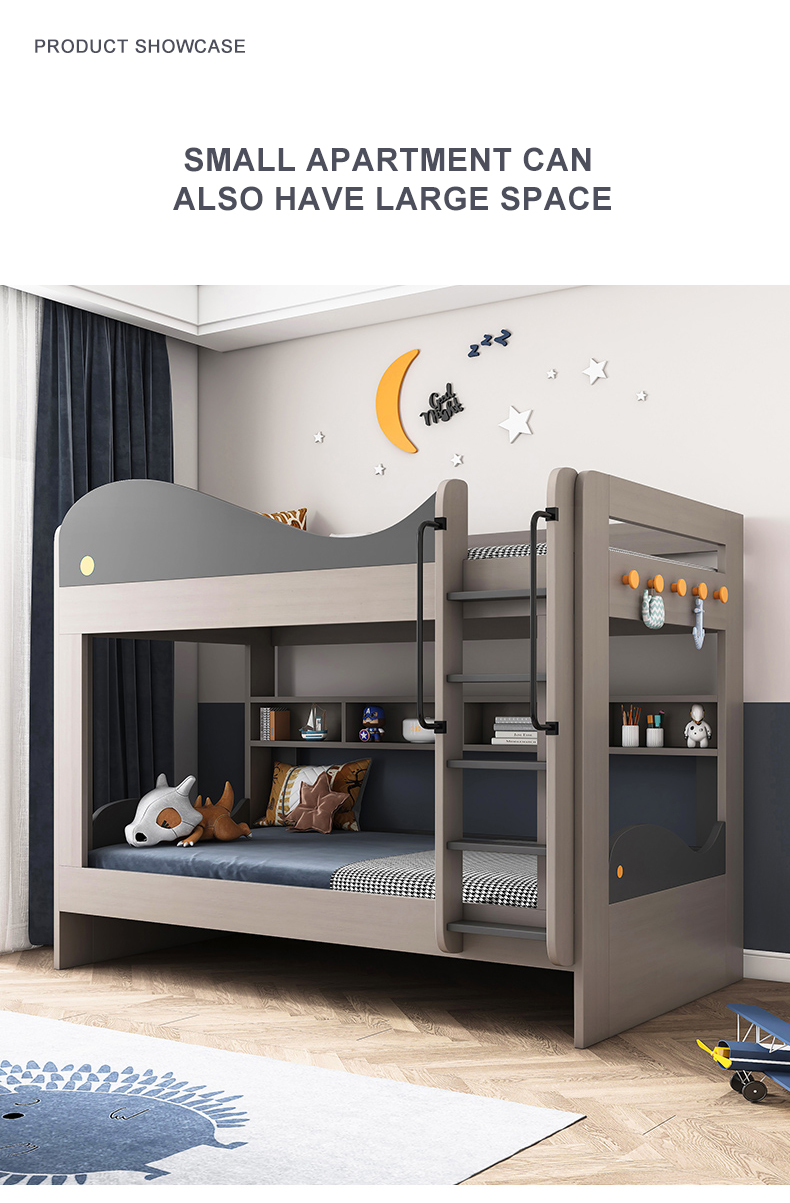 Modern children's simple bunk bed luxury furniture bedroom girls students with drawer storage boys single bunk bed