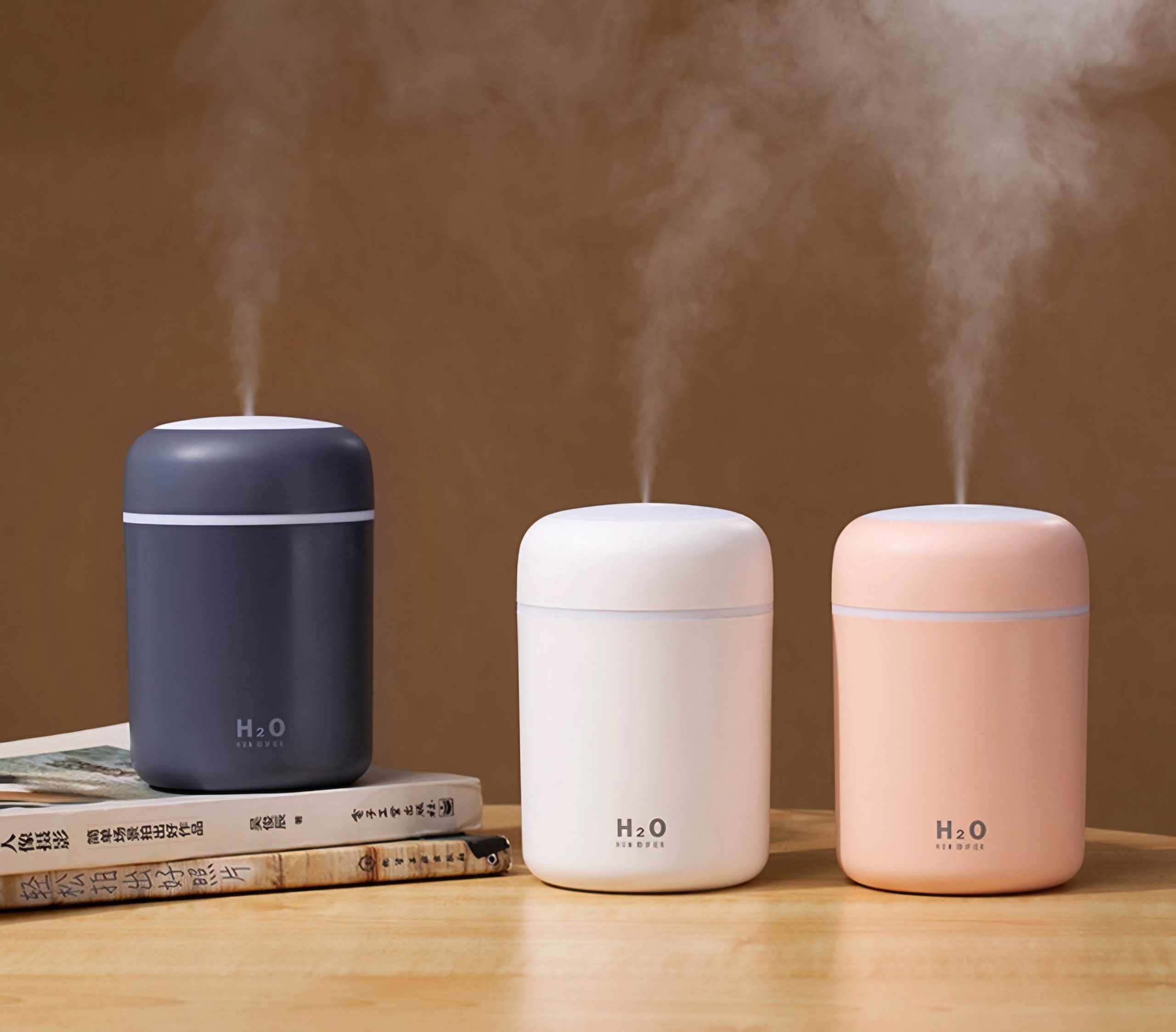 LED Light Mini 300ml H2O Spray Mist Humidificador Double Wet Perfume Aroma Essential Oil Diffuser Car USB Air Humidifier