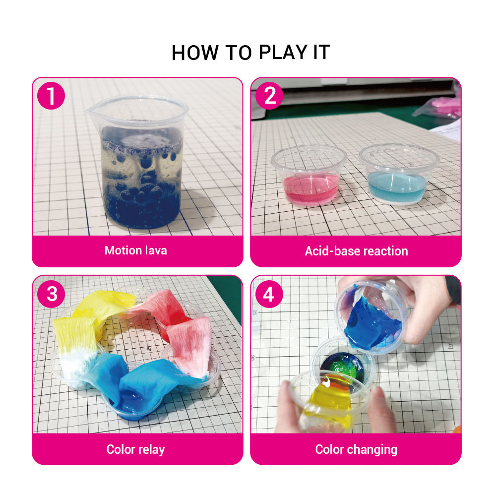 Educational gift toy learning more science knowledge diy funny color text science kit color change experiment