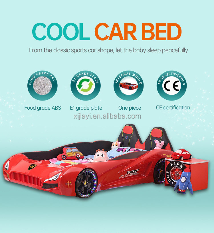 Xijiayi furniture T3 high back all-inclusive children's car bed kids racing bed boy sports car cartoon bed manufacturer