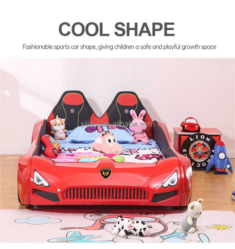 Xijiayi furniture T3 high back all-inclusive children's car bed kids racing bed boy sports car cartoon bed manufacturer