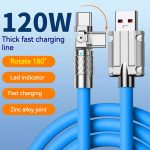 Universal Data Usb Cable Multi Function 3in1 120w 6A Super Fast Usb Charging Cable for Micro Type-C