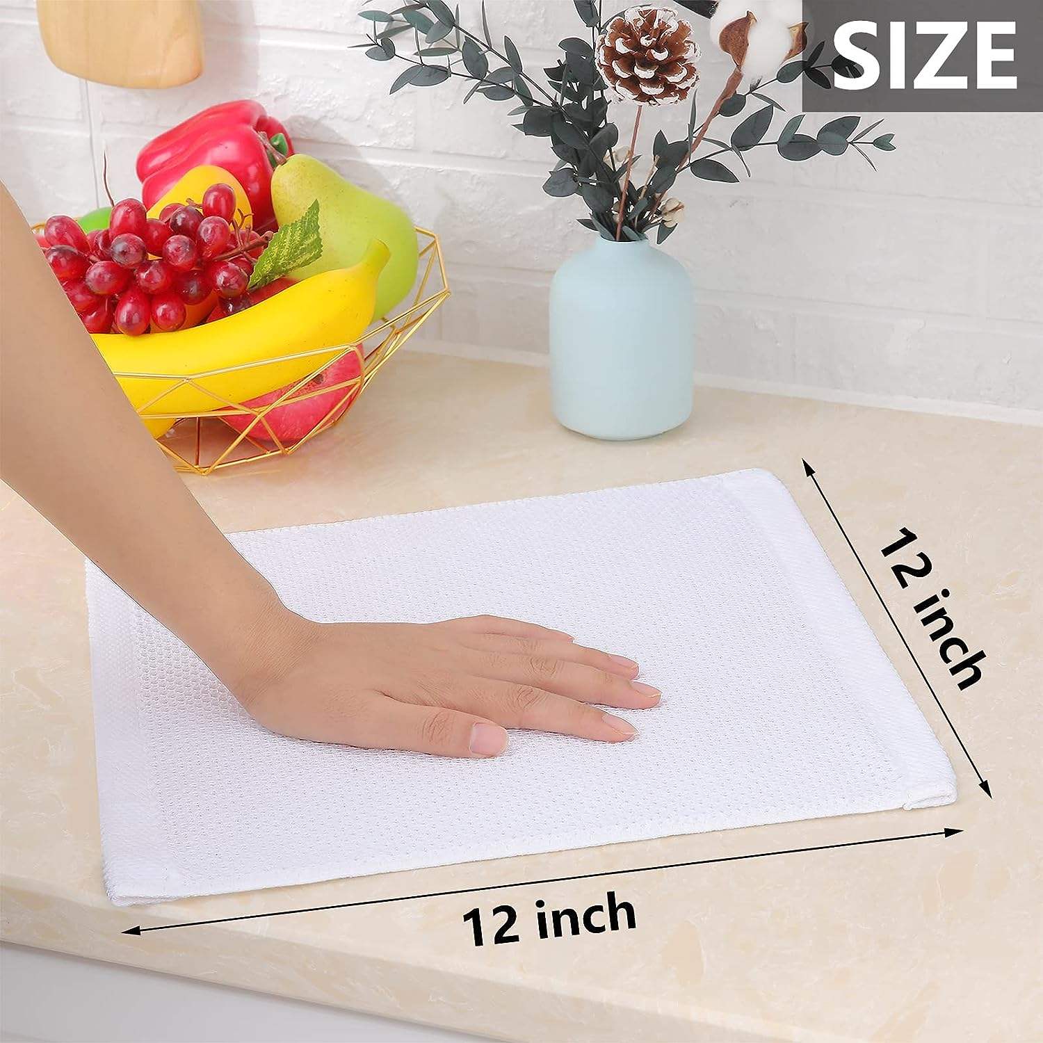 100 percent cotton waffle kitchen tea towels highly absorbent dishcloth towel for dishes