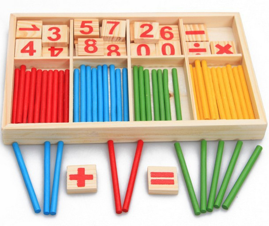 Education Wooden Toys Building Intelligence Blocks Montessori Mathematical Wooden Box Children Gift