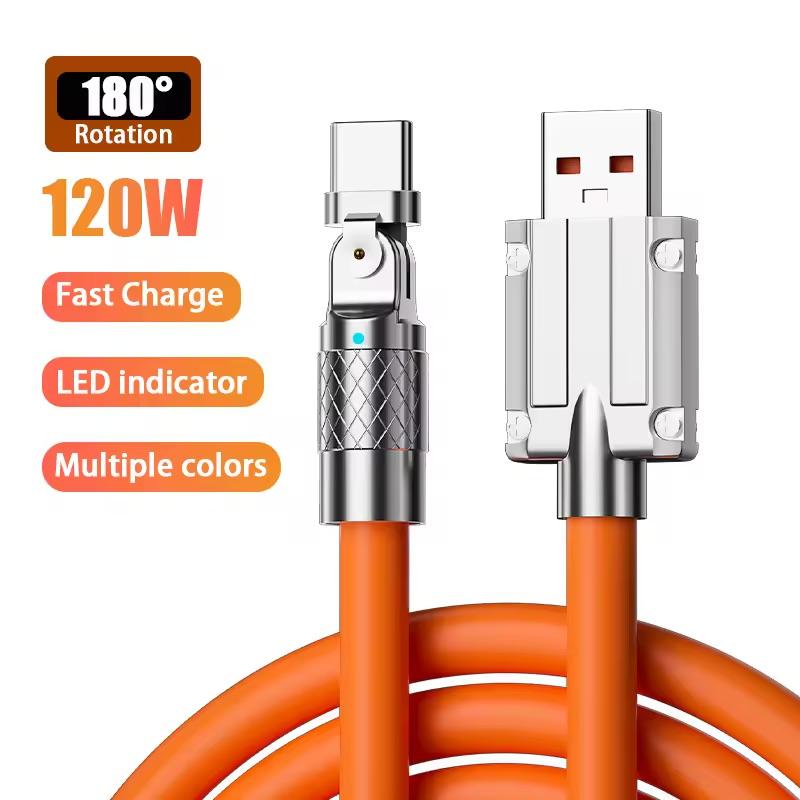 Universal Data Usb Cable Multi Function 3in1 120w 6A Super Fast Usb Charging Cable for Micro Type-C