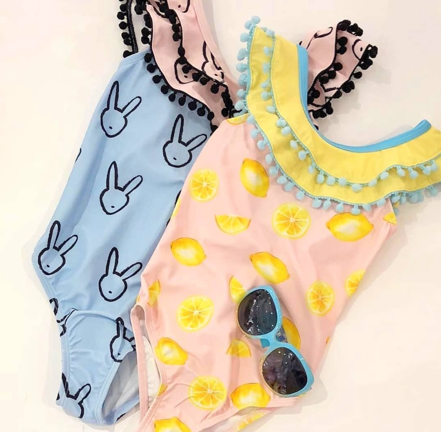 Girls Bathing Suit Custom Unique Print Swimwear recycled Kids Bikini Swimwear