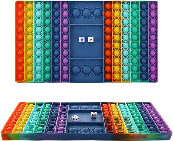 Pop Kids Games Fidget Toy, Pop Rainbow Chess Board Fidget Toy for Kids, Autism Stress Relief Games Gifts