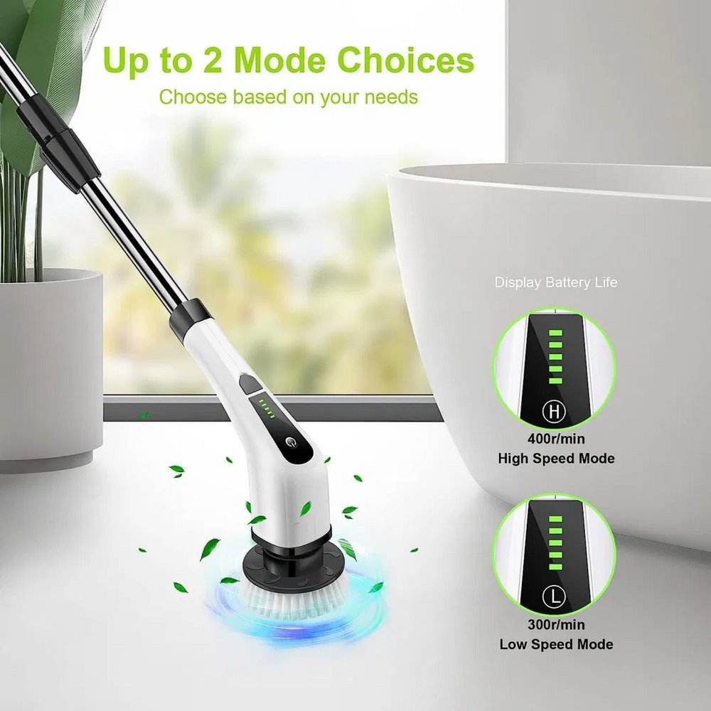 9 in 1 Electric Spin Scrubber Cordless Bath Scrubber Electric Cleaning Brush