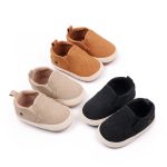 Solid Color Simple Design Baby Casual Shoes Slip-On Baby Infant Walking Shoes