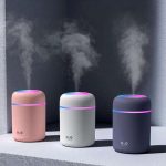 LED Light Mini 300ml H2O Spray Mist Humidificador Double Wet Perfume Aroma Essential Oil Diffuser Car USB Air Humidifier