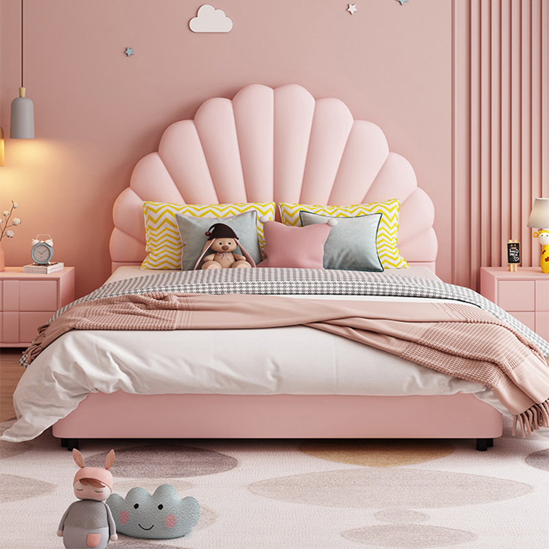 High Quality Modern Bedroom Furniture Set Pink Bed Princess Girl 1.2m 1.5 Single Children's Bed