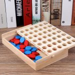 Classic 4 in a Row Board Wooden Connect Game for Kids Family Toy