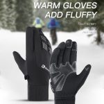 Winter Gloves Waterproof PU Anti-Slip Warm Bicycle Cycling Gloves For Men Women