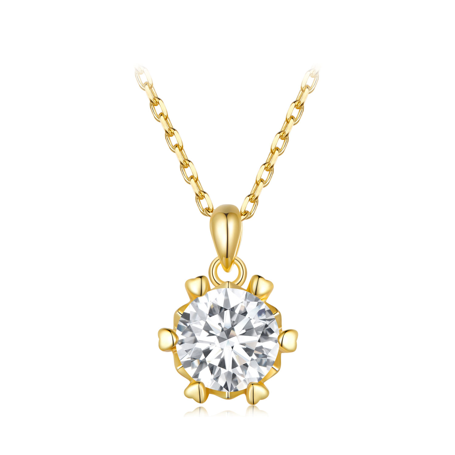 Fashionable shining hexagonal moissanite necklace