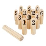 Outdoor Yard Lawn Toy Throwing Game Wood Molkky Game Set Suitable For Children To Play