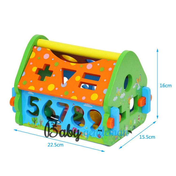 Educational wooden shape sorter box for kids Z12074D