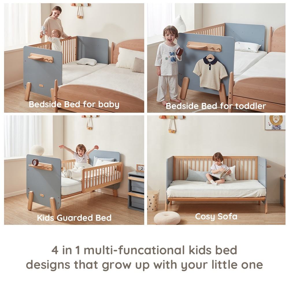 Only B2B Boori 3 in 1 Montessori Twin Bed Wooden Toddler Bed Frame For Kids Girls Boys