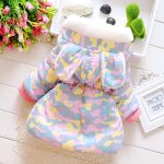 Sweet Princess Girls Coat Autumn Winter Warm Hooded Outerwear Cute Rabbit Ears Plush Cotton 1 Pcs/ Opp Bag