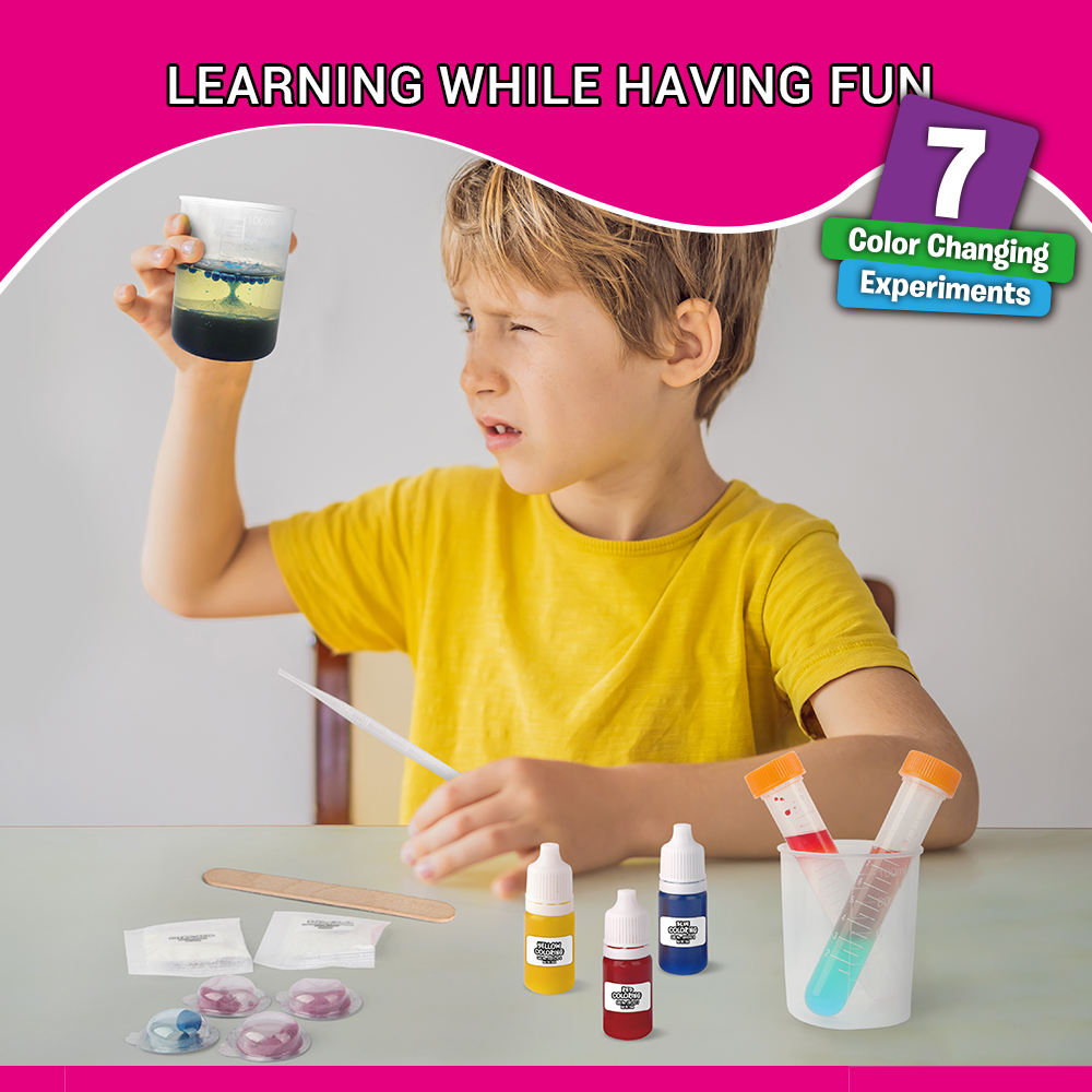 Educational gift toy learning more science knowledge diy funny color text science kit color change experiment