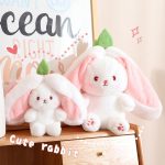 Eas Bunny Carrot Strawberry Pillow, Cute Squishy Rabbit Sofa Pillow Decoration Doll