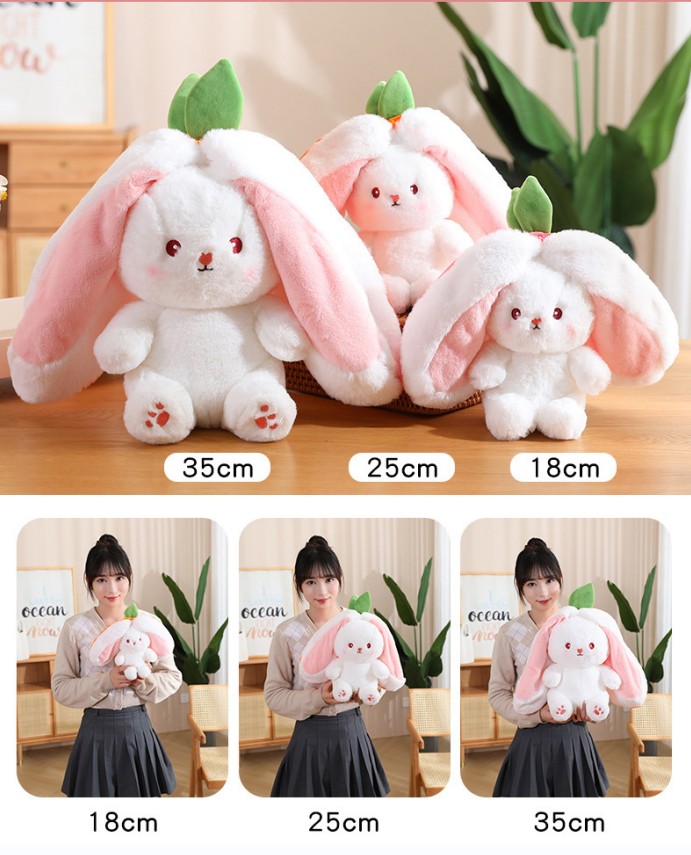 Eas Bunny Carrot Strawberry Pillow, Cute Squishy Rabbit Sofa Pillow Decoration Doll