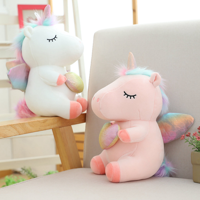 Cute Funny Aurora Rainbow Flying Unicorn Plush Toys For Kids