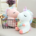 Cute Funny Aurora Rainbow Flying Unicorn Plush Toys For Kids