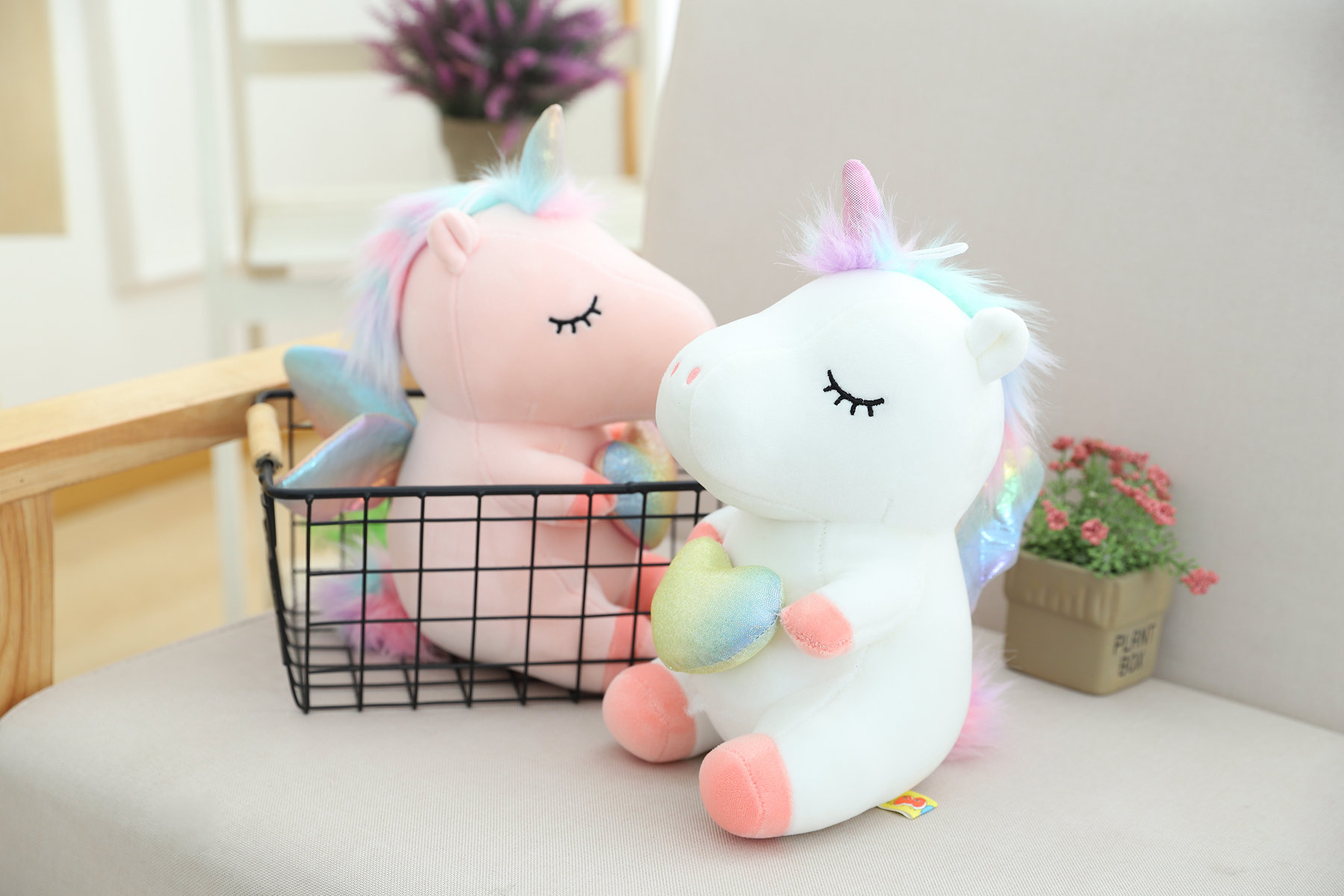 Cute Funny Aurora Rainbow Flying Unicorn Plush Toys For Kids