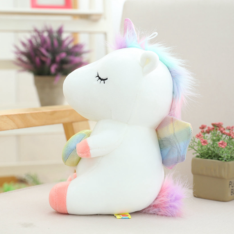 Cute Funny Aurora Rainbow Flying Unicorn Plush Toys For Kids