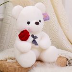 New Valentine’s Gift Rose Bear Plush Toys Super Soft Teddy Bear With Vivid Rose Stuffed Teddy Bears