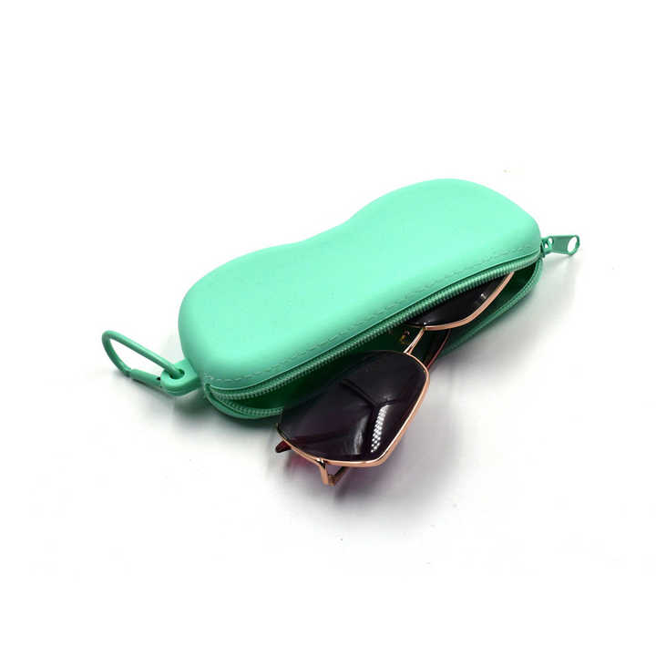 Silicone eye glasses case Silicone sunglass kids sunglass case Silicone sunglasses packaging case with hook