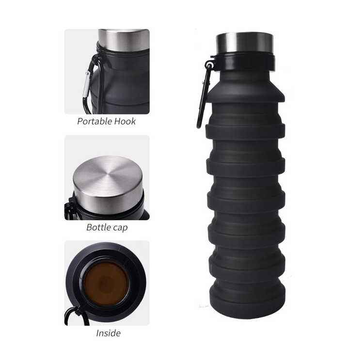 Drinking Water Bottle Silicone Travel Sports Water Bottle