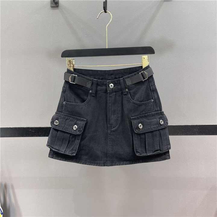 Summer Fashion Short Mini Denim Skirt For Lady Womens Skirts With Pockets