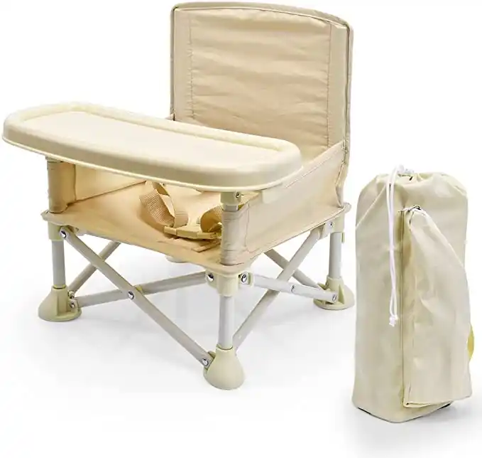 Camping Feeding Foldable Lightweight Alloy Printed Baby Dining Chairs