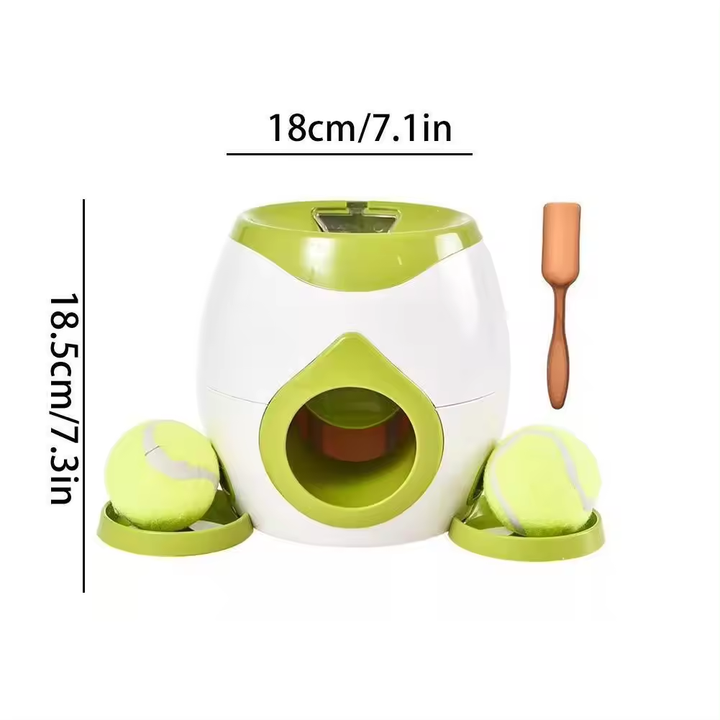 Automatic Throw Leak Food Feeder Treat Dispenser Dogs Training Tennis Ball Thrower Launcher