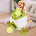 Automatic Throw Leak Food Feeder Treat Dispenser Dogs Training Tennis Ball Thrower Launcher