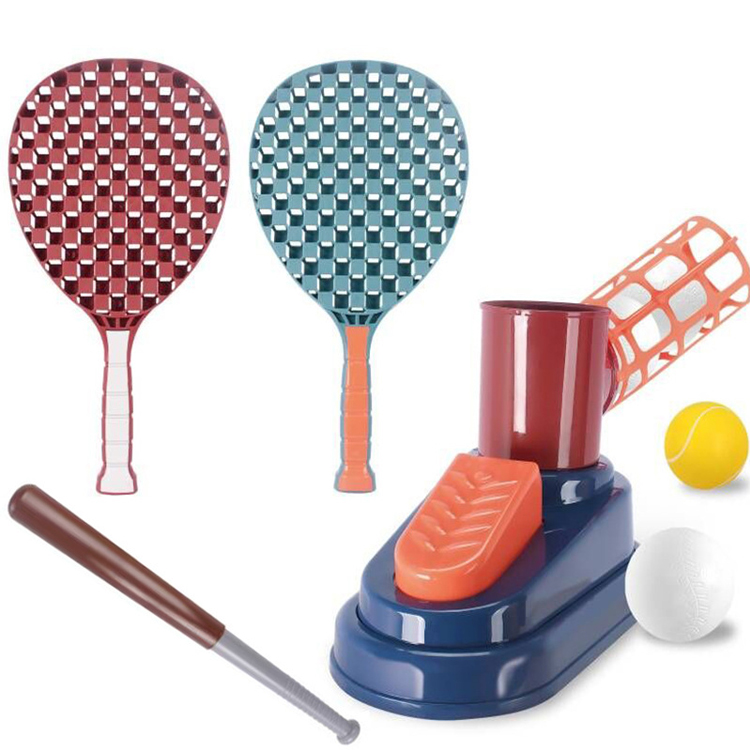 Outdoor 2 in 1 Plastic Sport Training Ball Toys Baseball And Tennis Launcher Machine Toys for Kids