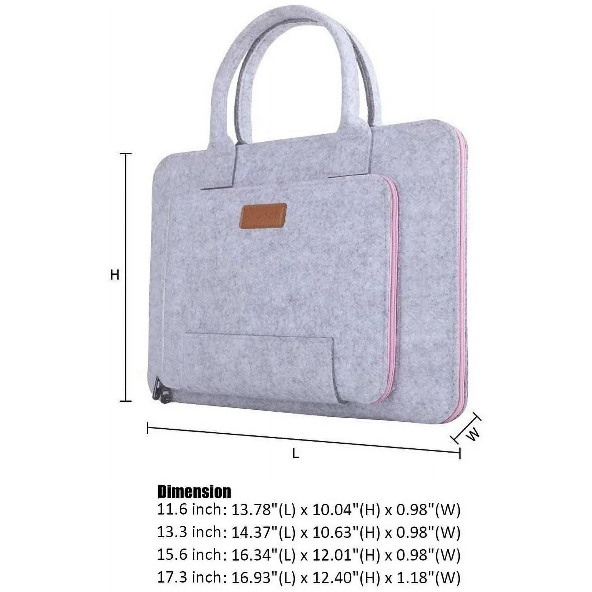 High Quality Pouch Cover Bags Compatible for 17.3" MacBook / Dell Acer / Asus / Lenovo, Grey and Light Pink