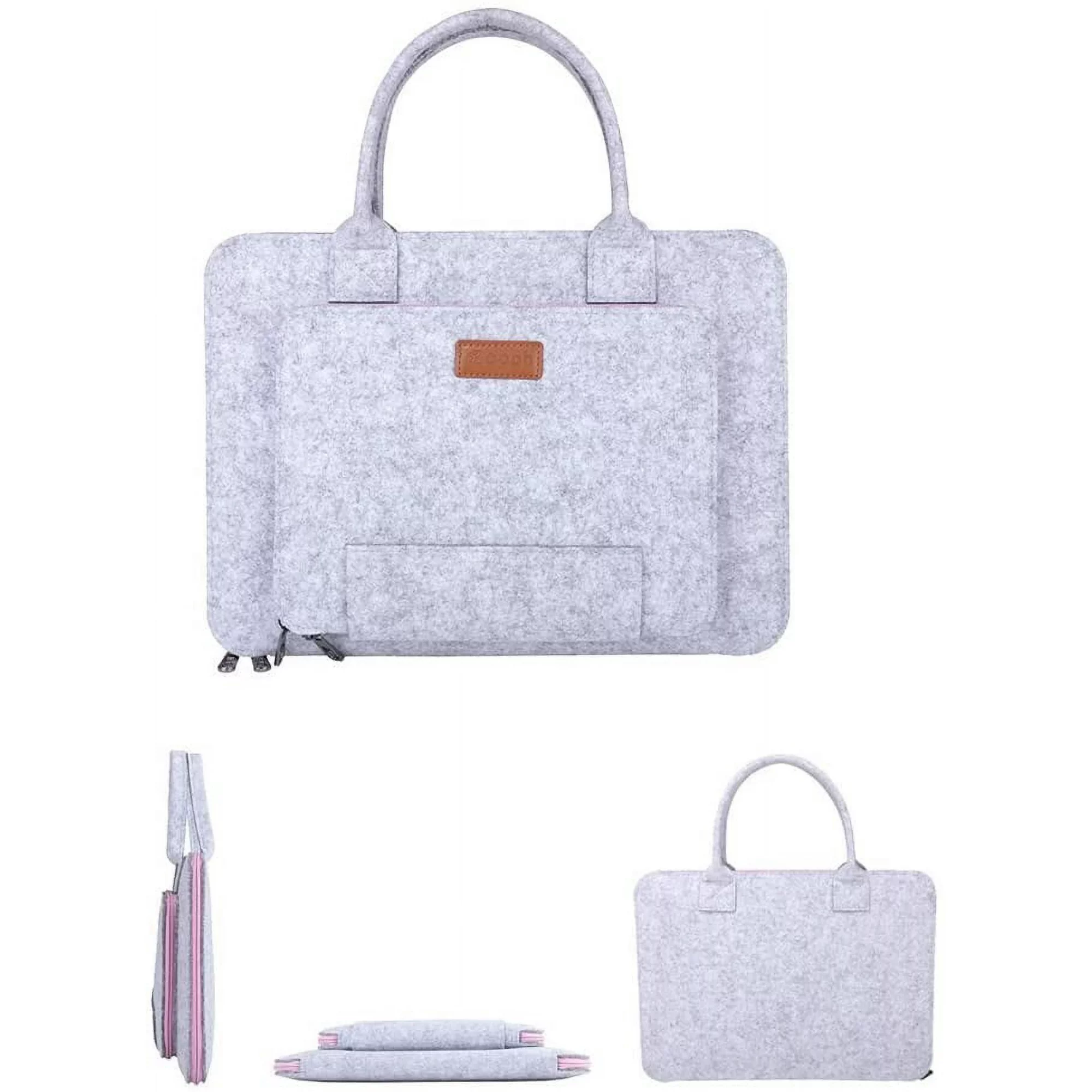 High Quality Pouch Cover Bags Compatible for 17.3" MacBook / Dell Acer / Asus / Lenovo, Grey and Light Pink