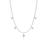 Single diamond octagonal stacked chain necklace for ladies