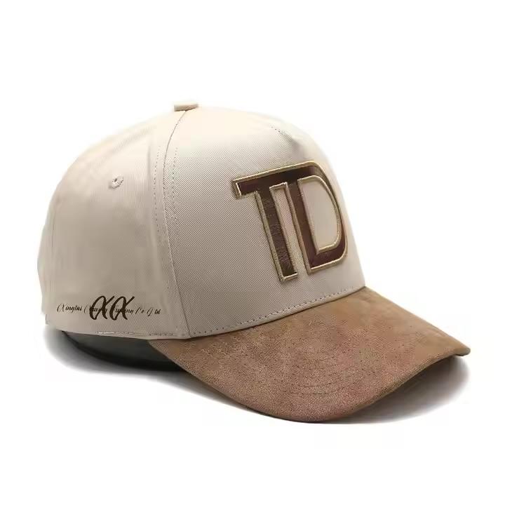 High quality custom embroidery 5 panel curved cotton baseball cap hat