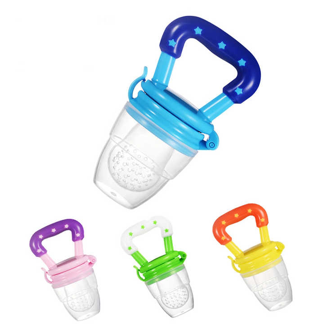 Bpa-free Baby Teether Soother Teething Toy Soft Safe Silicone Pouches Silicone Baby Fresh Fruit Food Feeder Pacifier for Infant