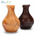 Christmas 2024 wood grain humidifier Ultrasonic Cool Mist Air Humidifiers led light USB Mini wooden humidificador for home