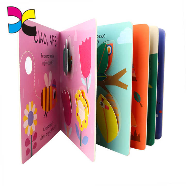 Full Color Environmental soy bean ink Printing Custom Board Flap Books For Kids