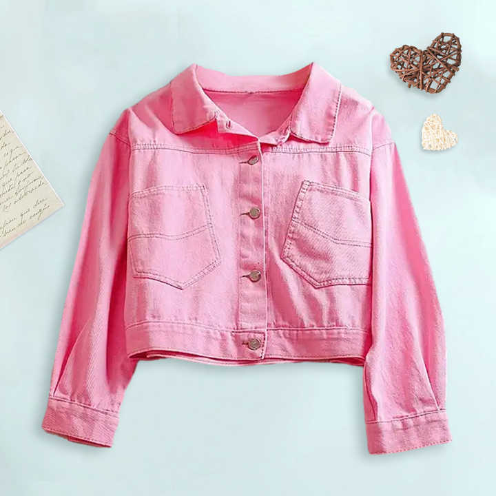 Girls Denim Jacket Short Style Kids Denim Jacket For 2-12 Years Made In China